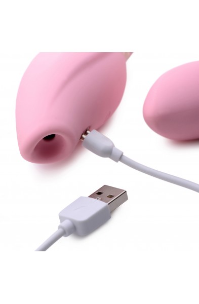 Shegasm 8x Tandem Plus Silicone Suction Clit  Stimulator and Egg