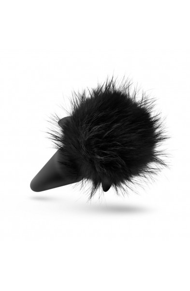 Anal Adventures - Platinum - Rabbit Tail  Plug -  Black