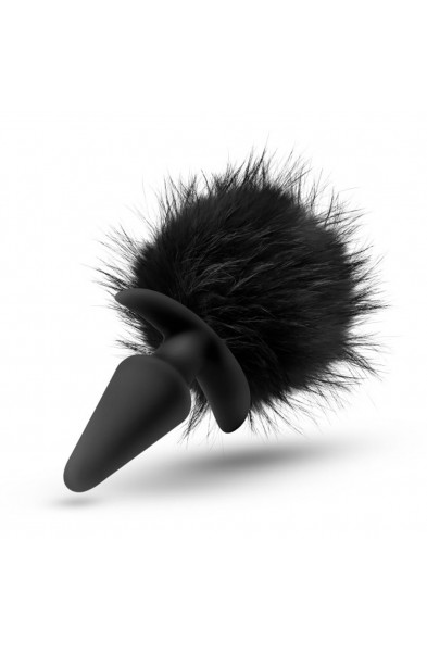 Anal Adventures - Platinum - Rabbit Tail  Plug -  Black