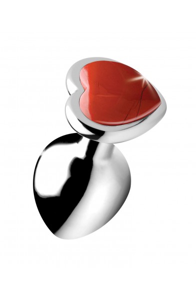 Red Jasper Heart Anal Plug - Medium