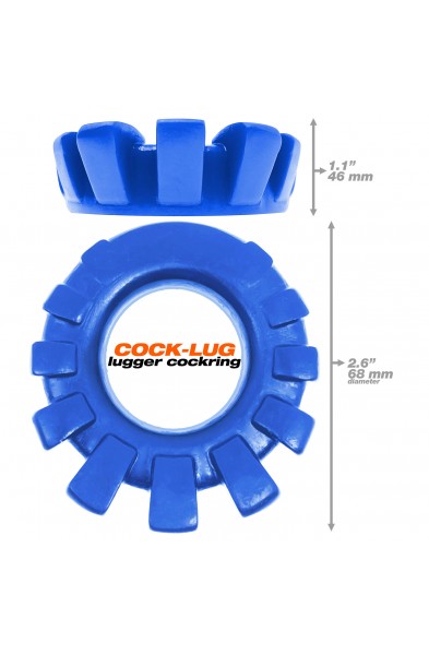 Cock-Lug Lugged Cockring -  Marine Blue