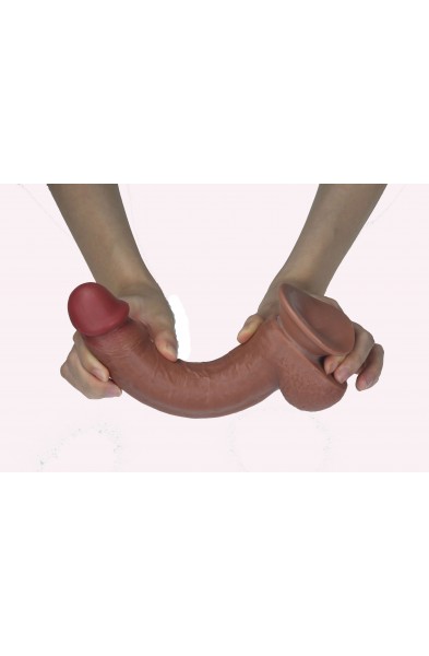 Get Lucky 9 Inch Real Skin Dong - Light Brown