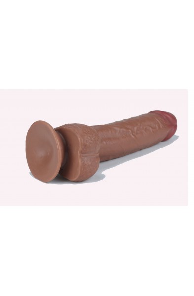 Get Lucky 9 Inch Real Skin Dong - Light Brown