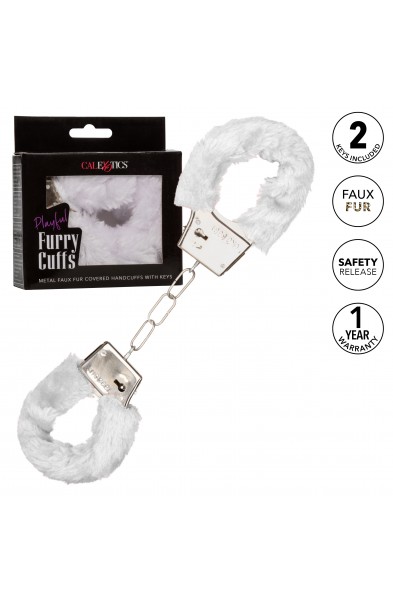 Playful Furry Cuffs - White
