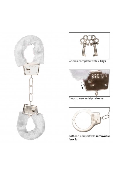 Playful Furry Cuffs - White