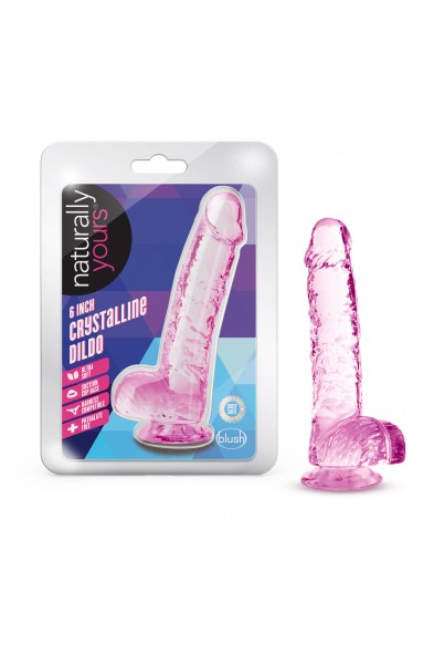 Naturally Yours - 6 Inch Crystalline Dildo - Rose