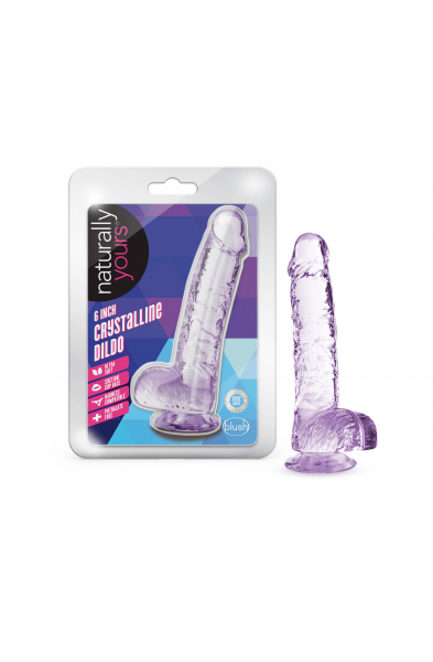 Naturally Yours - 6 Inch Crystalline Dildo -  Amethyst