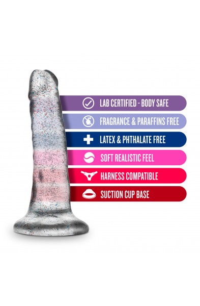 Naturally Yours - 5.5 Inch Glitter Dong - Sparkling Clear