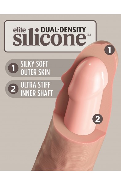 King Cock Elite 6 Inch Silicone Dual Density Cock  - Light