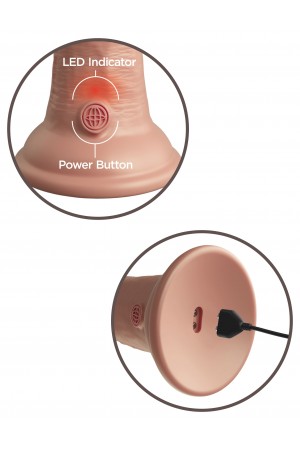 King Cock Elite 8 Inch Vibrating Silicone Dual  Density Cock - Light