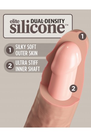 King Cock Elite 8 Inch Dual Density Silicone Cock  - Light