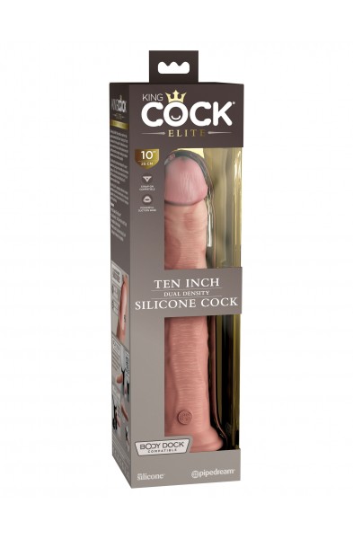 King Cock Elite 10 Inch Dual Density Silicone Cock - Light