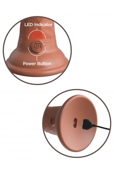 King Cock Elite 6 Inch Vibrating Silicone Dual  Silicone Dual Density Cock - Tan