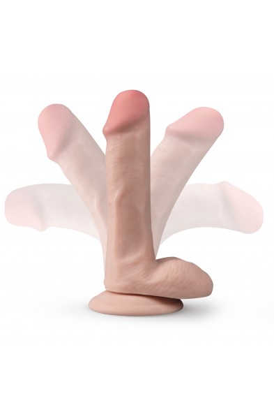 Dr. Skin Plus - 6 Inch Posable Dildo With Balls -  Vanilla