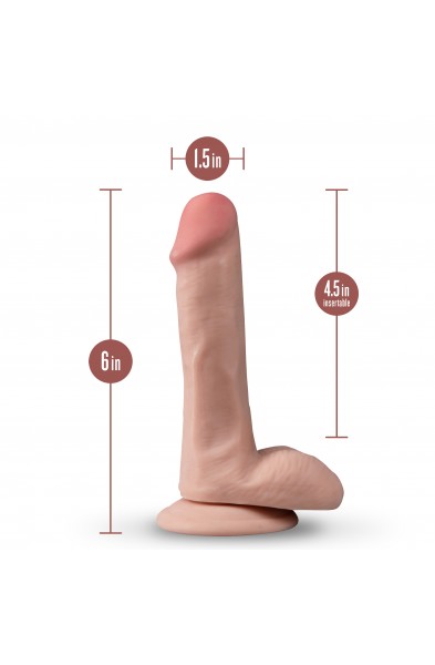 Dr. Skin Plus - 6 Inch Posable Dildo With Balls -  Vanilla