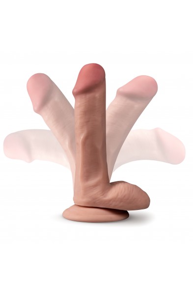 Dr. Skin Plus - 6 Inch Posable Dildo With Balls -  Mocha