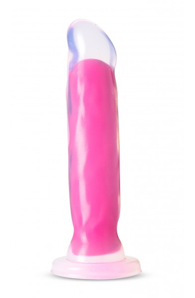 Neo Elite Glow in the Dark - Marquee - 8 Inch  Silicone Dual Density Dildo  - Neon Pink
