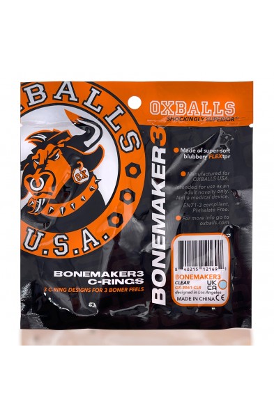 Bonemaker 3-Pack Boner Rings - Clear