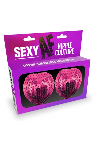 Sexy Af Nipple Couture  Pink Sequin Hearts