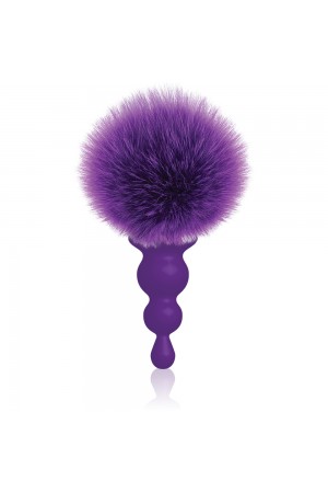 The 9's Cottontails Silicone Bunny Tail Butt Plug  - Beaded Purple