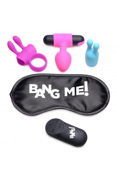 Birthday Sex Kit - C-Ring, Plug, C-Stim, Bullet and Blindfold