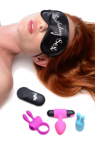 Birthday Sex Kit - C-Ring, Plug, C-Stim, Bullet and Blindfold