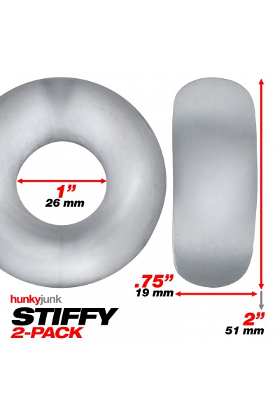 Stiffy 2-Pack Bulge-Rings - Clear Ice
