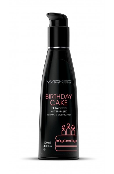 Aqua Birthday Cake Flavored Water Based Intimate Lubricant 4 Fl. Oz.