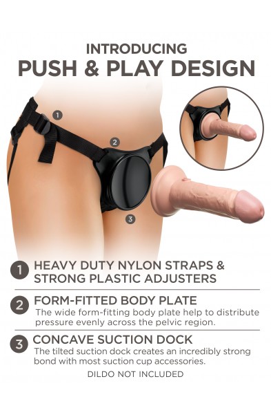 King Cock Elite Beginner's Body Dock Strap-on  Harness - Black