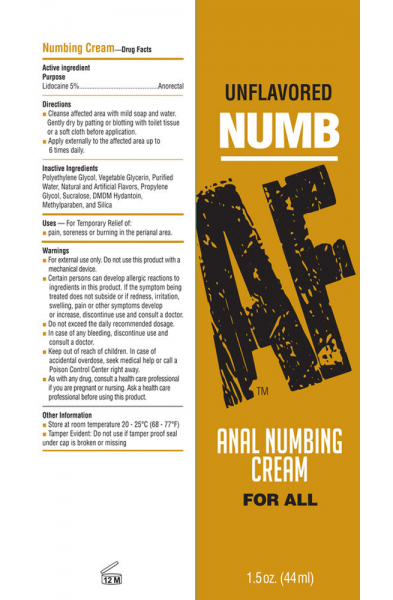 Numb Af - Anal Desensitizing Gel - Unflavored - 1.5 Fl. Oz.