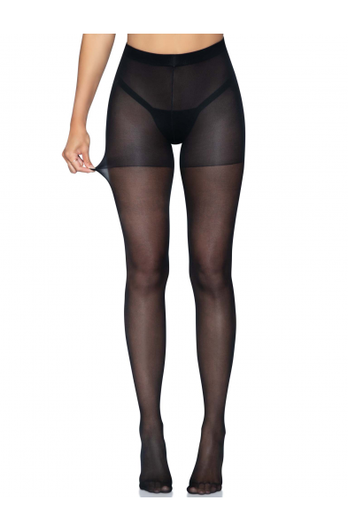 Sheer Open Butt Crotchless Pantyhose - One Size -  Black