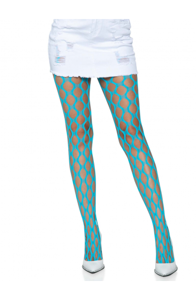 Jumbo Pothole Net Tights - Neon Blue - One Size