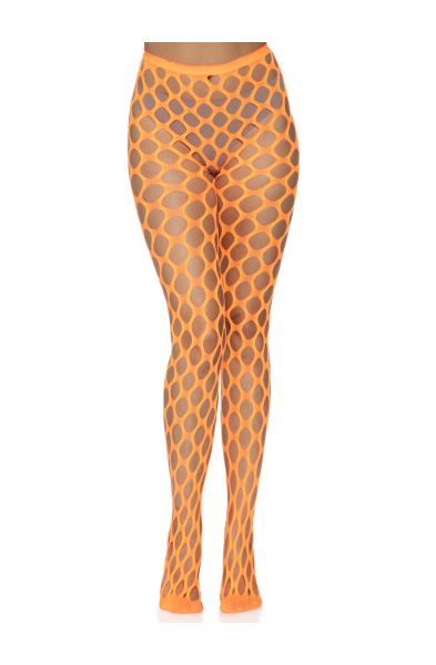 Jumbo Pothole Net Tights - Neon Orange - One Size