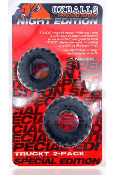 Truckt 2 Piece Cockring Set Atomic Jock - Night  Black