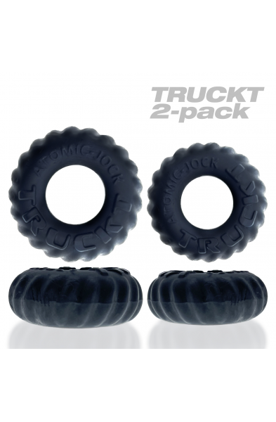 Truckt 2 Piece Cockring Set Atomic Jock - Night  Black