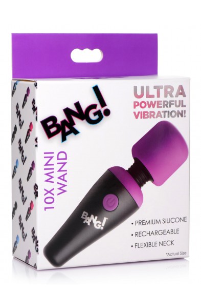 Bang - 10x Vibrating Mini Silicone Wand - Purple