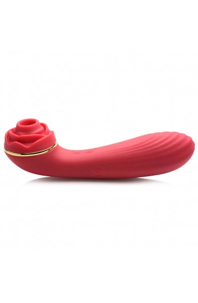 Bloomgasm Passion Petals 10x Suction Rose Vibrator - Red