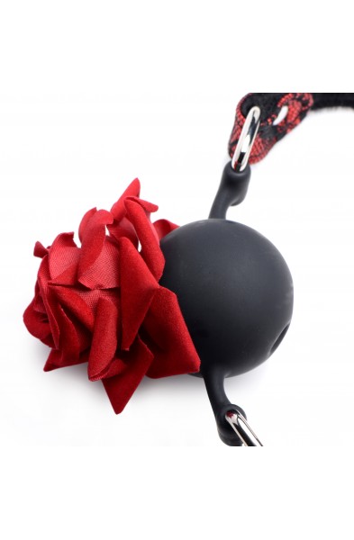 Full Bloom Silicone Ball Gag With Rose