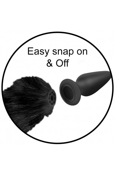 Interchangeable Black Fox Tail