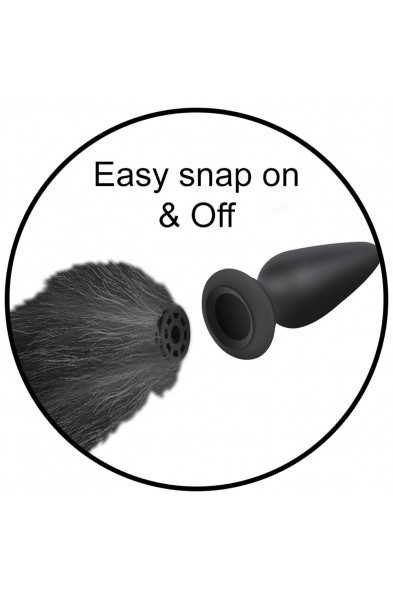 Interchangeable Black and White Fox Tail