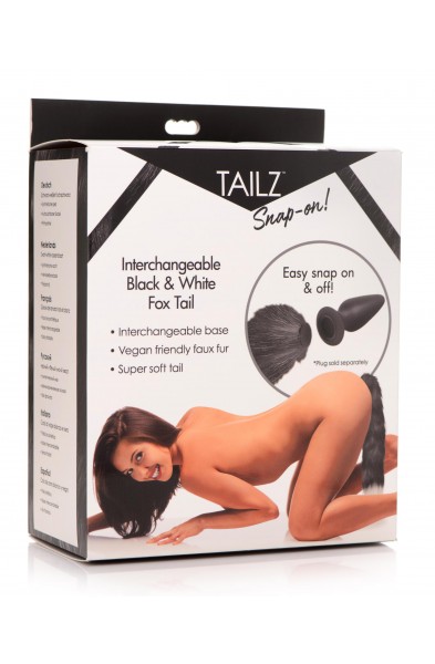 Interchangeable Black and White Fox Tail