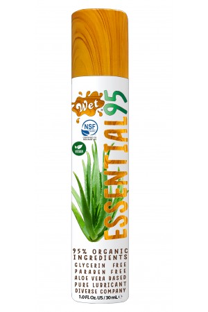 Wet Essential95 Certified 95% Organic Aloe Based  Lubricant - 1 Fl. Oz.