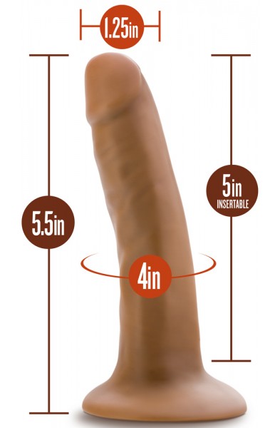 Dr. Skin Silicone - Dr. Lucas - 5 Inch Dong With  Suction Cup - Mocha