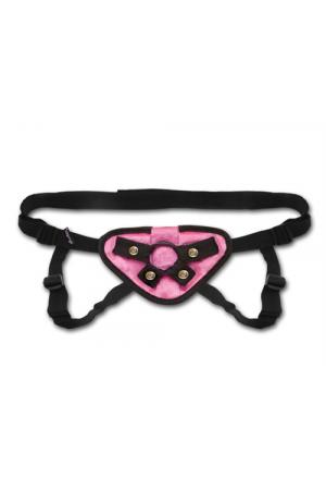 Pink Velvet Strap-on Harness