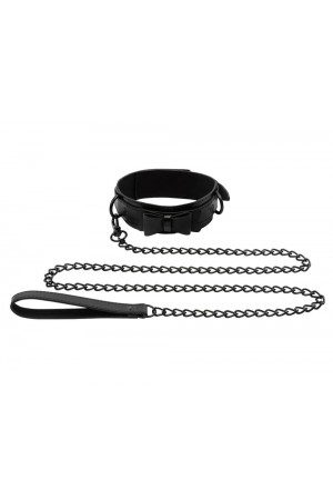 Bow Tie Collar & Leash - Black