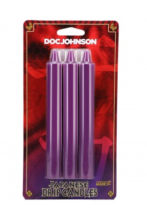 Japanese Drip Candles - 3 Pack - Purple