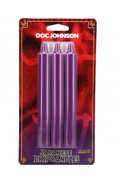 Japanese Drip Candles - 3 Pack - Purple
