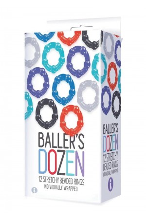 The 9's - Baller Dozen Beaded - 12 Pc Cock Ring Set