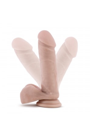 Dr. Skin Plus - 8 Inch Posable Dildo With Balls -  Vanilla