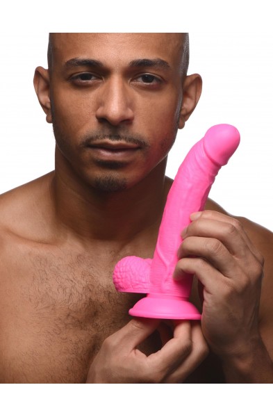 Pop Pecker 7.5 Inch Dildo With Balls - Pink